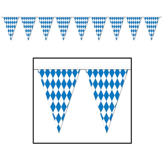Blue & White Oktoberfest Pennant Banner By Beistle in White/Blue | 30 ft | Michaels®